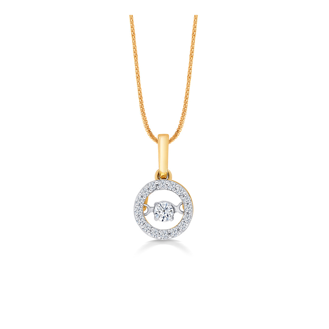 Cluster Circlet Yellow Gold & Diamond Casual Pendant