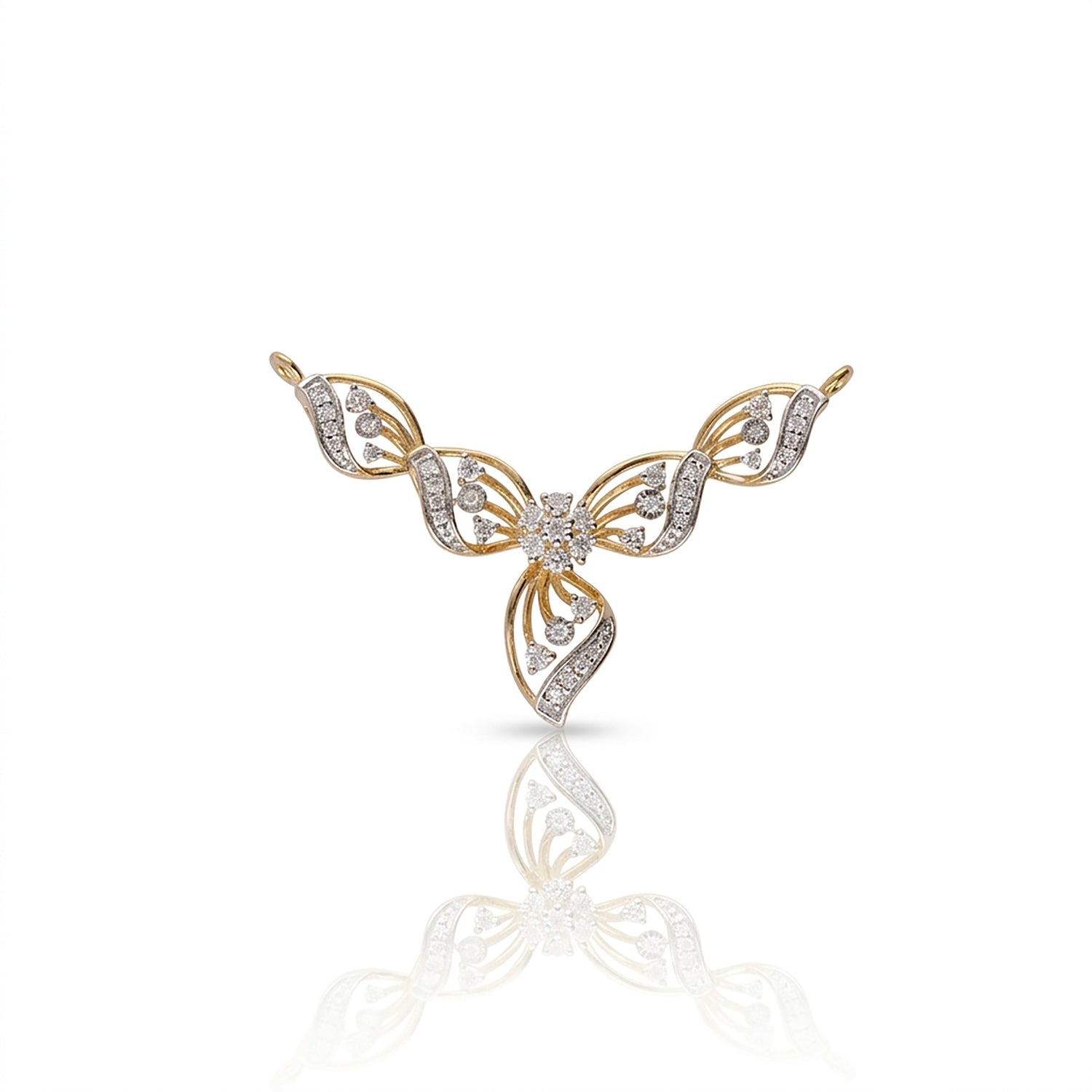 Petals of Harmony 9kt Diamond Mangalsutra Pendant