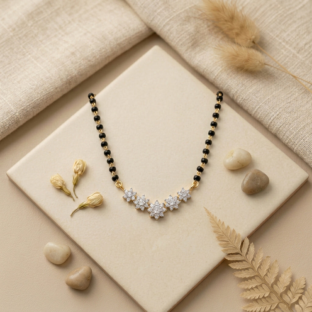 Everstrung Flowers 9kt Diamond Mangalsutra
