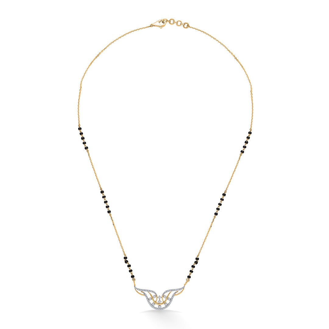 Shining Affection Gold & Diamond Modern Mangalsutra For Women