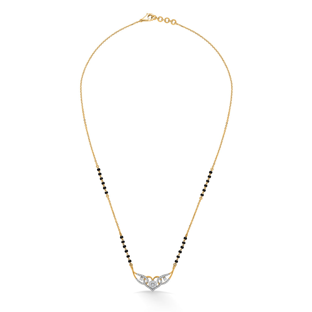 Sacred Affection Gold & Diamond Modern Mangalsutra For Women
