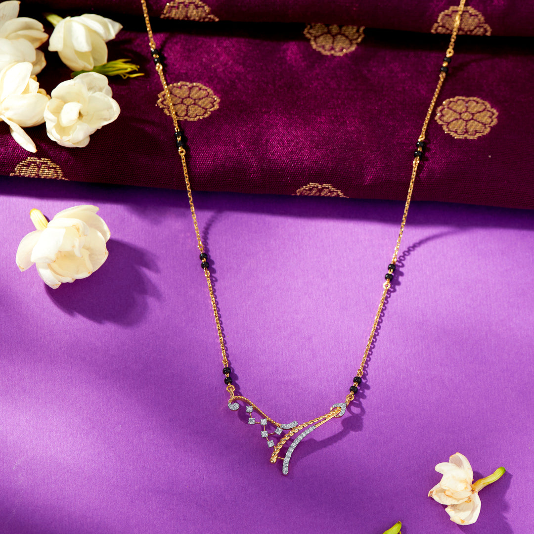 Heavenly Bond Gold & Diamond Modern Mangalsutra For Women