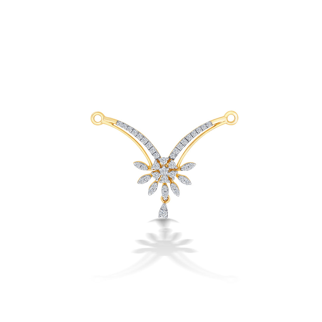 Gleaming Rays Yellow Gold & Diamond Tanmaniya Mangalsutra For Women
