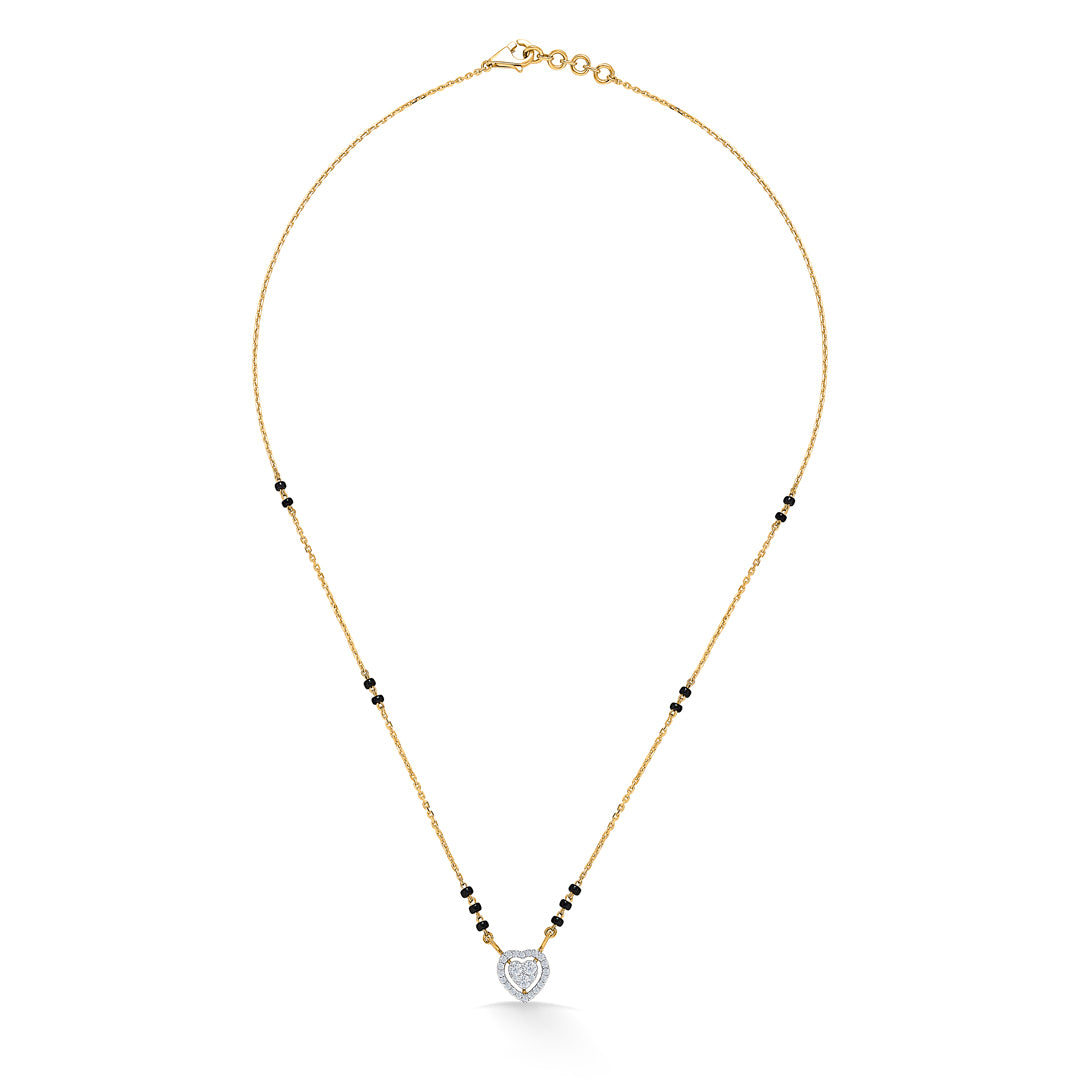 Dazzling Heart Gold & Diamond Modern Mangalsutra For Women