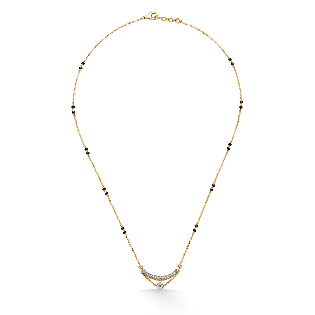 Sparkling Union Gold & Diamond Modern Mangalsutra For Women