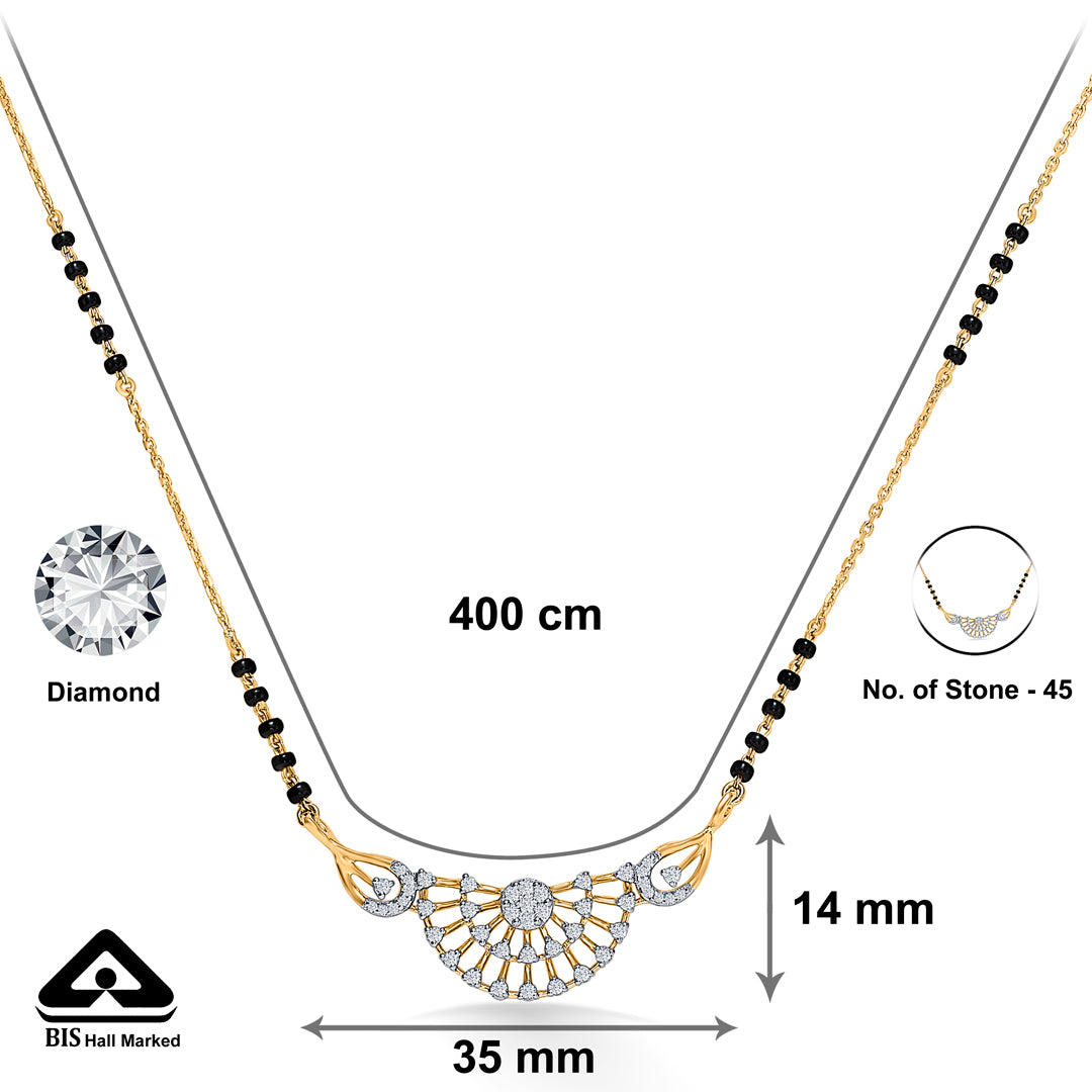 pristine link gold & diamond modern mangalsutra for woman