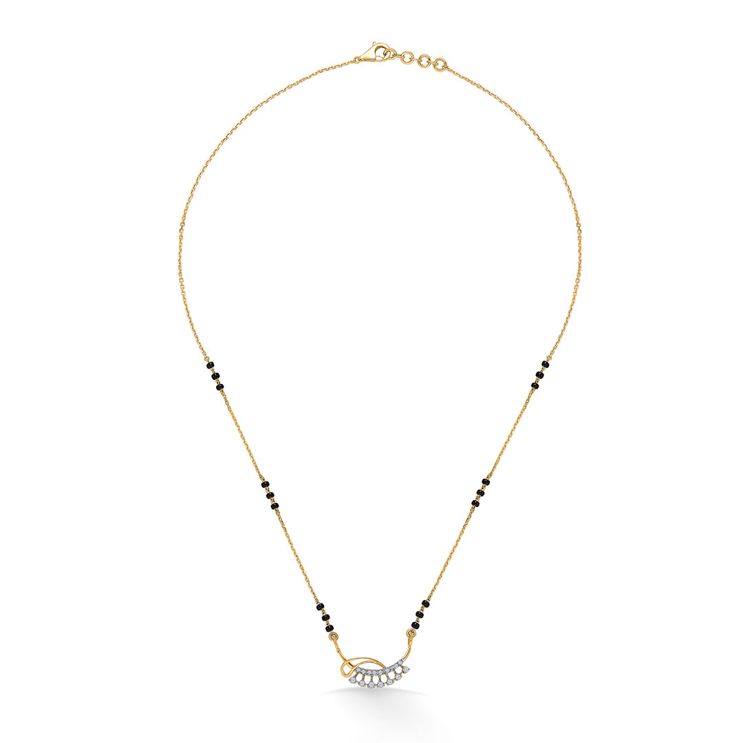 zen embrace gold & diamond modern mangalsutra for women