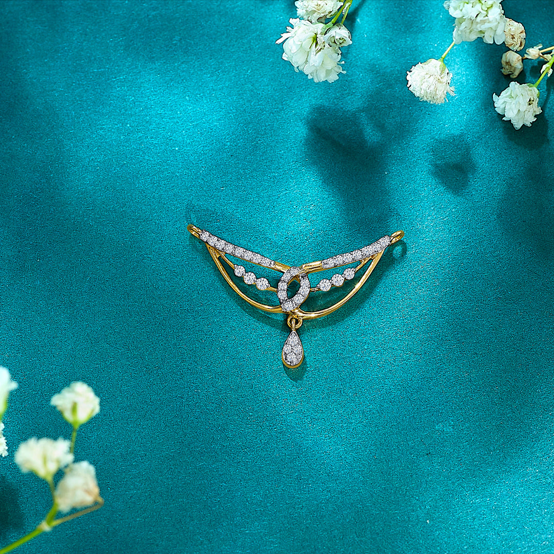 Knotted Paisley Yellow Gold & Diamond Tanmaniya Mangalsutra For Women