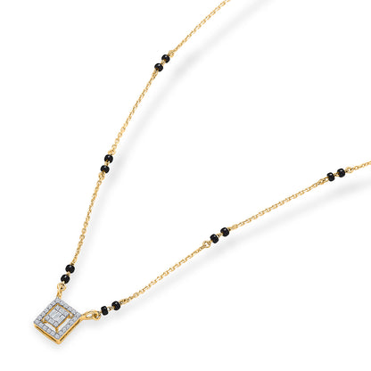 Cubic Spark Gold & Diamond Modern Mangalsutra For Woman