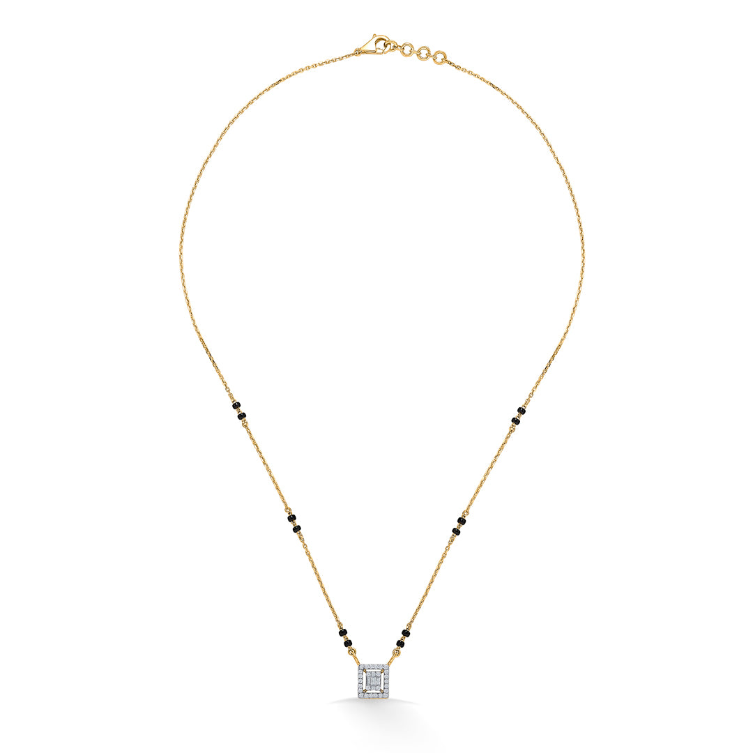 Cubic Spark Gold & Diamond Modern Mangalsutra For Women