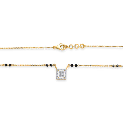 Cubic Spark Gold & Diamond Modern Mangalsutra For Woman