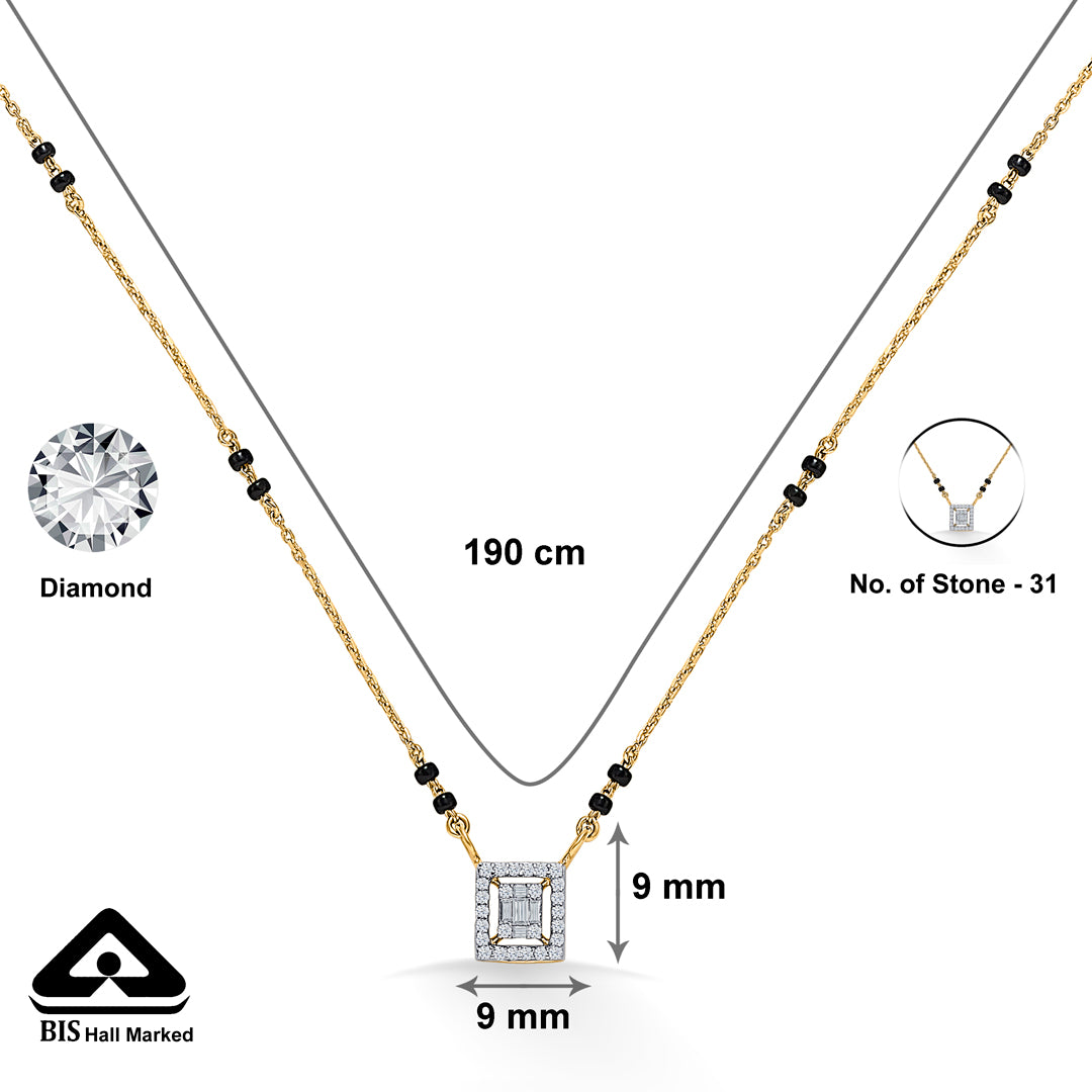 cubic spark gold & diamond modern mangalsutra for woman