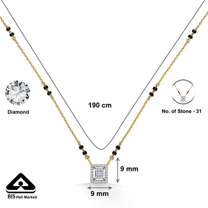 Cubic Spark Gold & Diamond Modern Mangalsutra For Woman