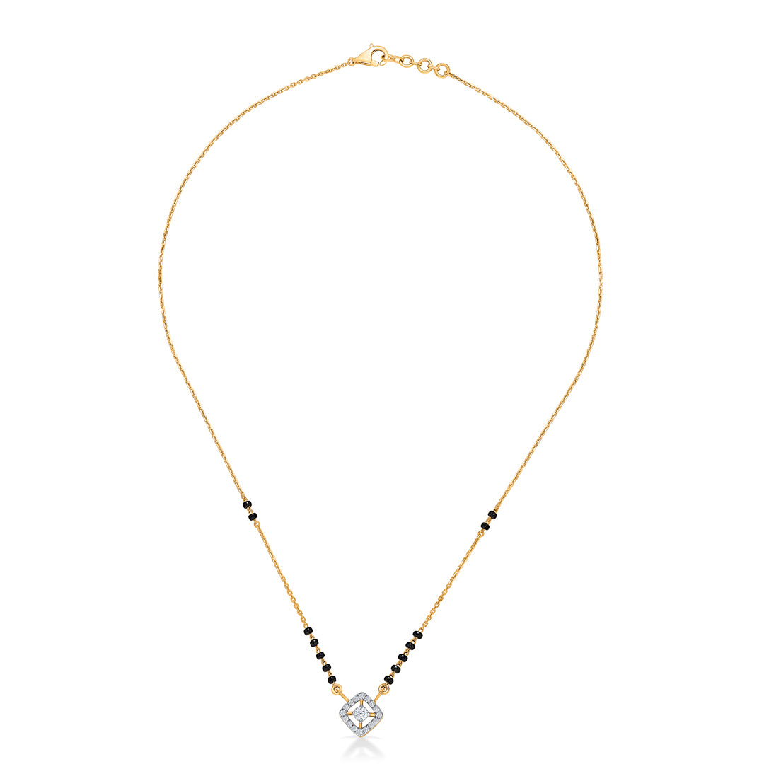 Stellar Square Gold & Diamond Modern Mangalsutra For Women