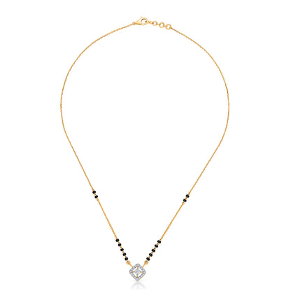 Stellar Square Gold & Diamond Modern Mangalsutra For Woman