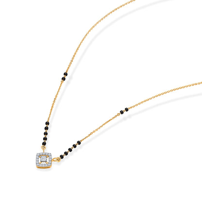 Stellar Square Gold & Diamond Modern Mangalsutra For Woman