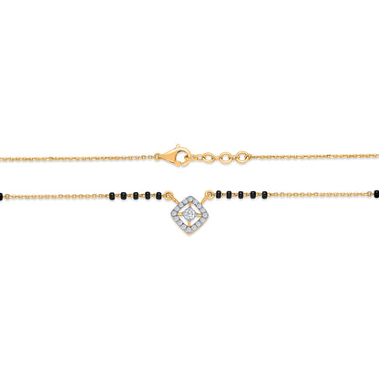 Stellar Square Gold & Diamond Modern Mangalsutra For Woman