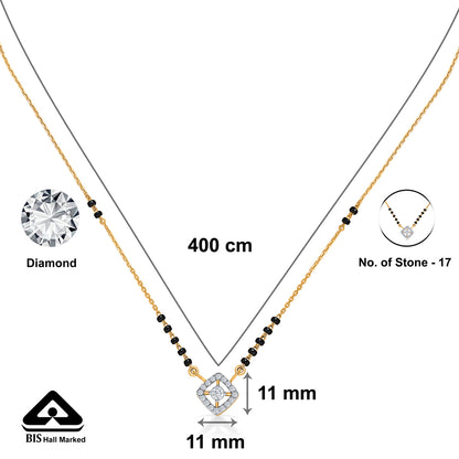 Stellar Square Gold & Diamond Modern Mangalsutra For Woman