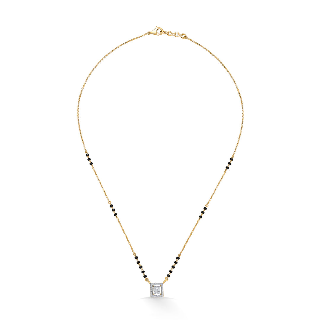 Sparkling Matrix Gold & Diamond Modern Mangalsutra For Women