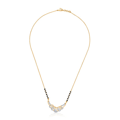 Sleek Style Gold & Diamond Modern Mangalsutra For Woman