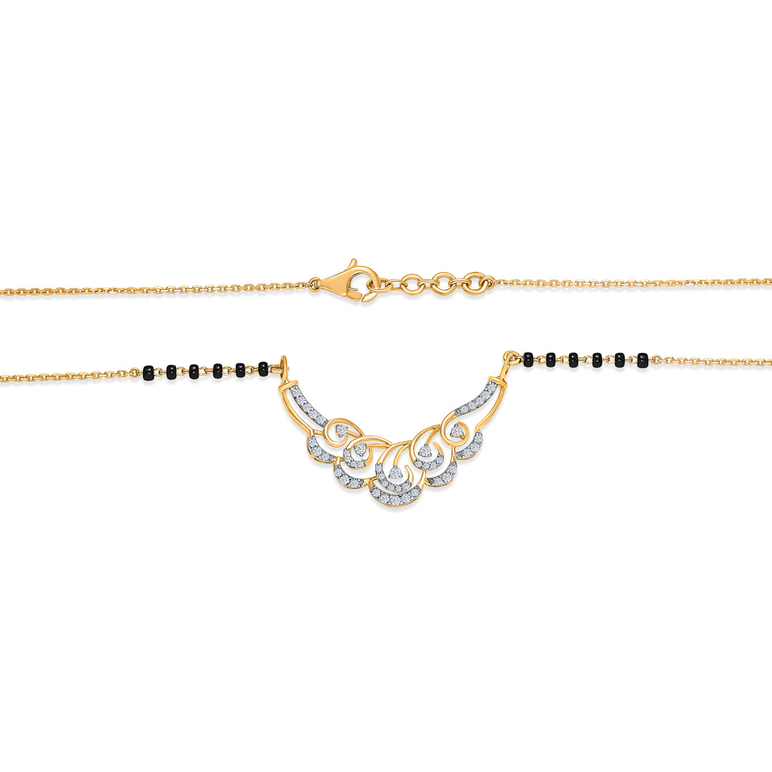 sleek style gold & diamond modern mangalsutra for woman