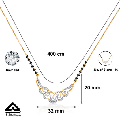 Sleek Style Gold & Diamond Modern Mangalsutra For Woman