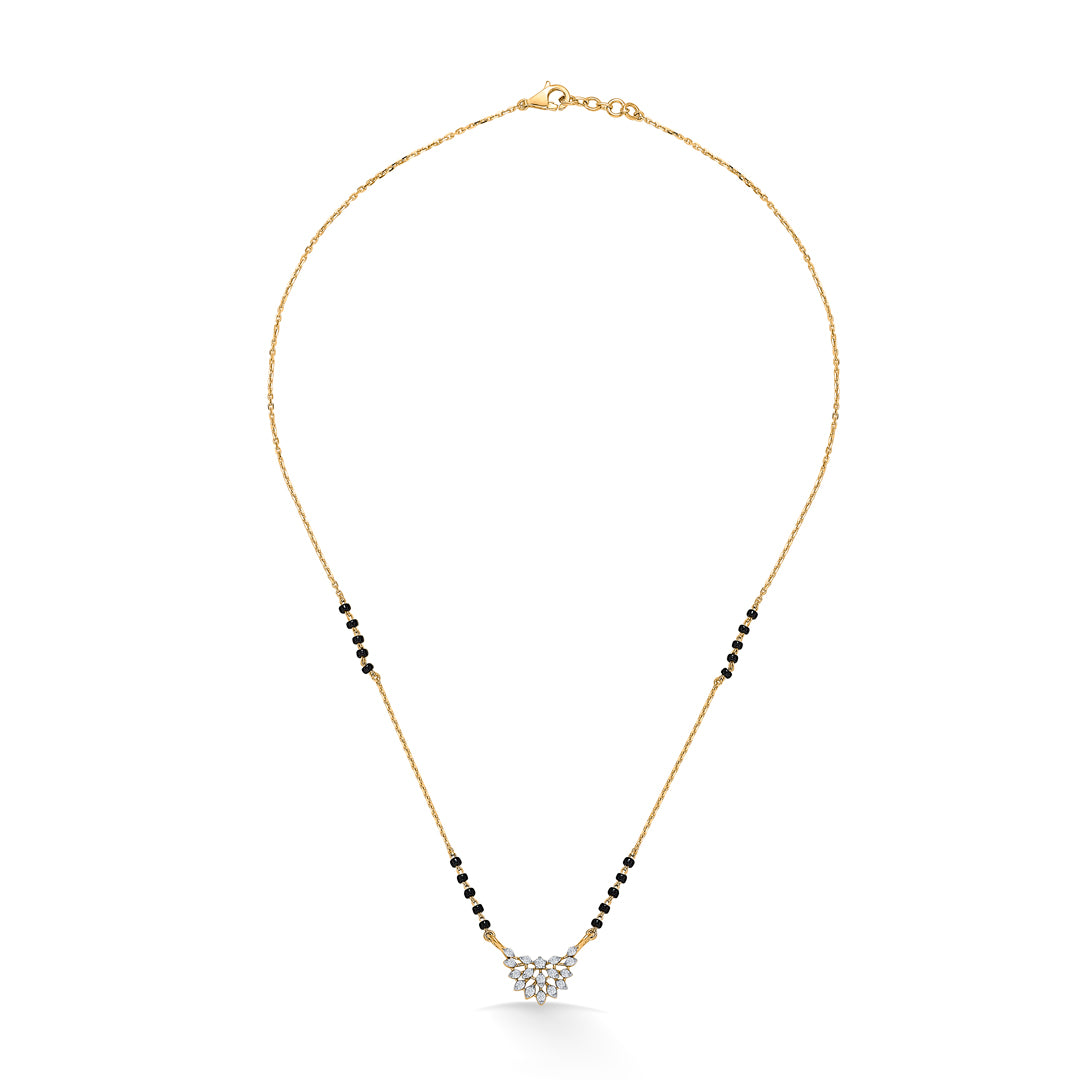 whispering orchid gold & diamond modern mangalsutra for women
