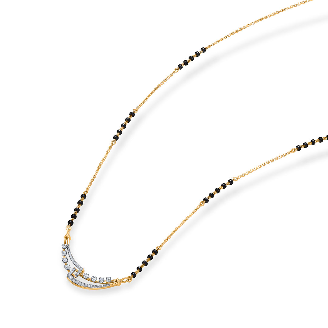 twilight link gold & diamond modern mangalsutra for woman