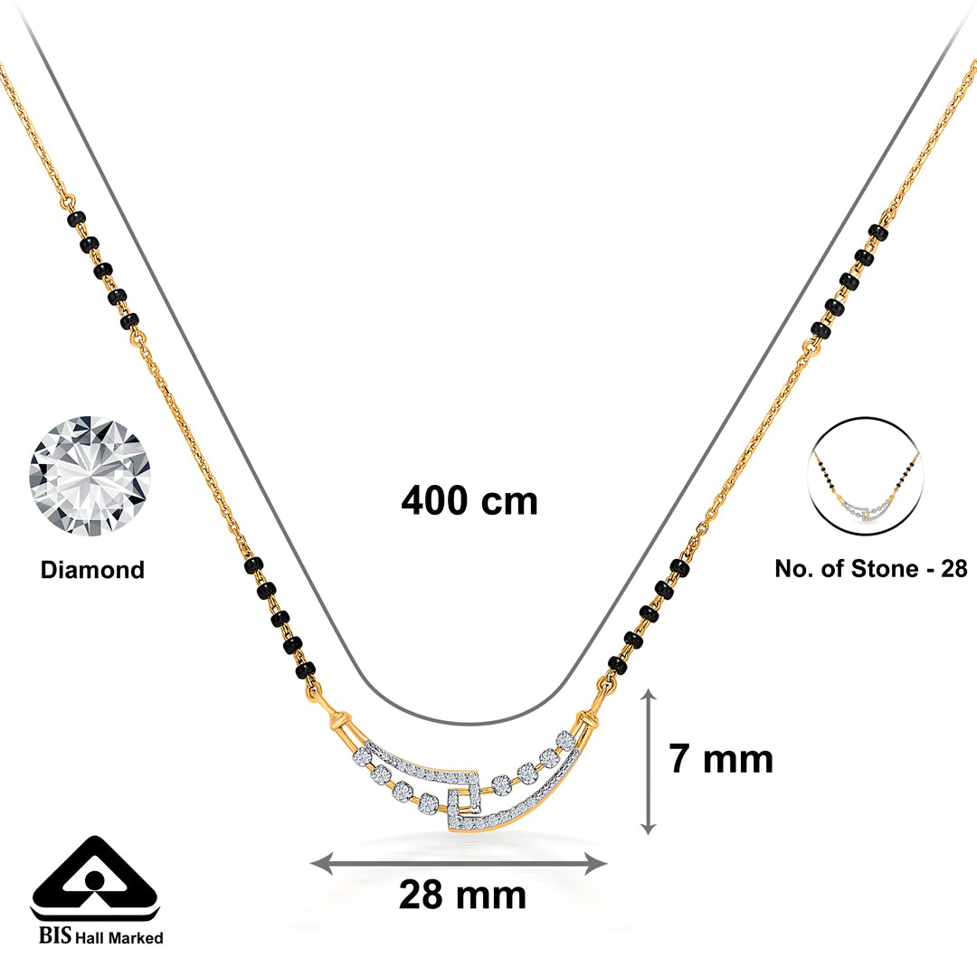 twilight link gold & diamond modern mangalsutra for woman