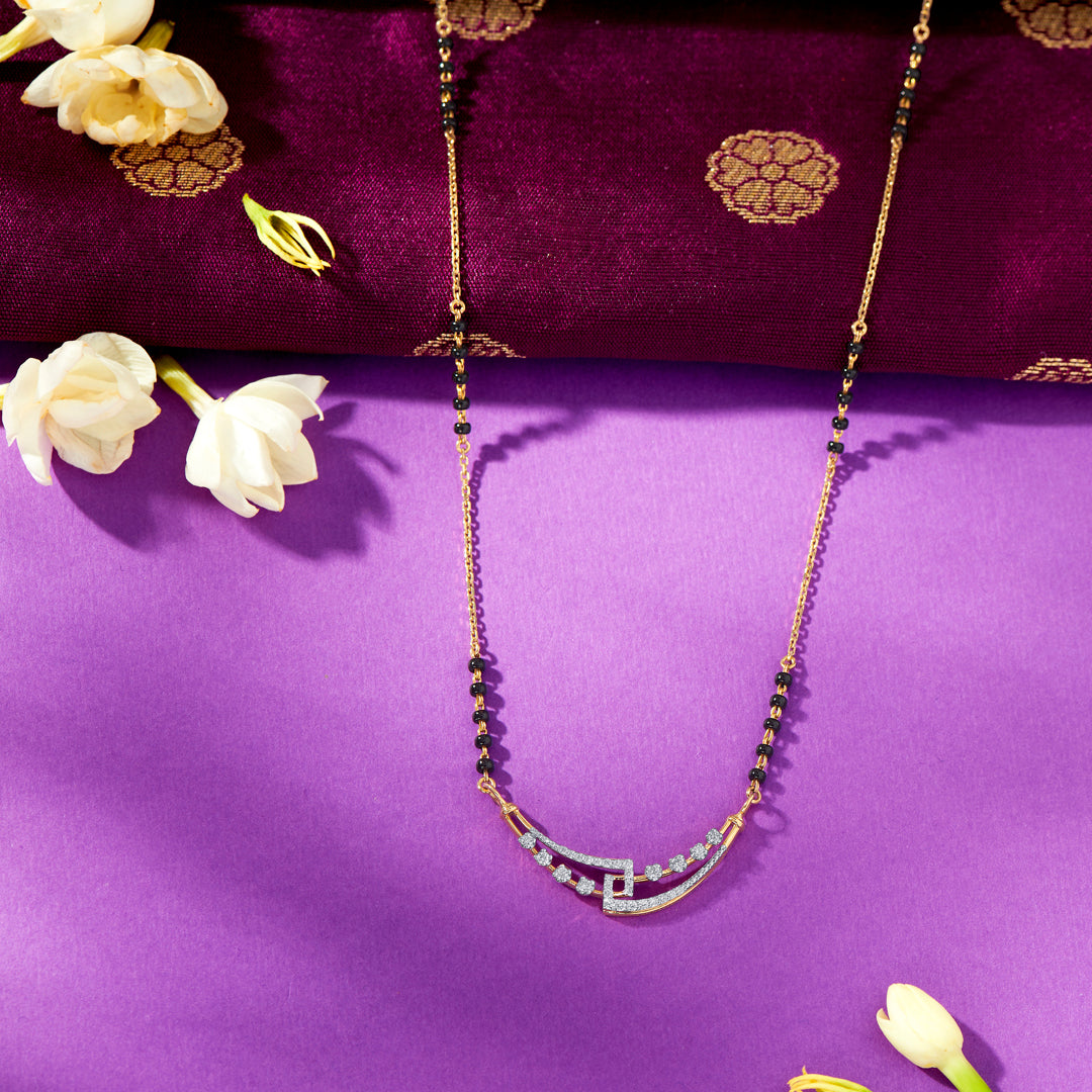 Twilight Link Gold & Diamond Modern Mangalsutra For Women