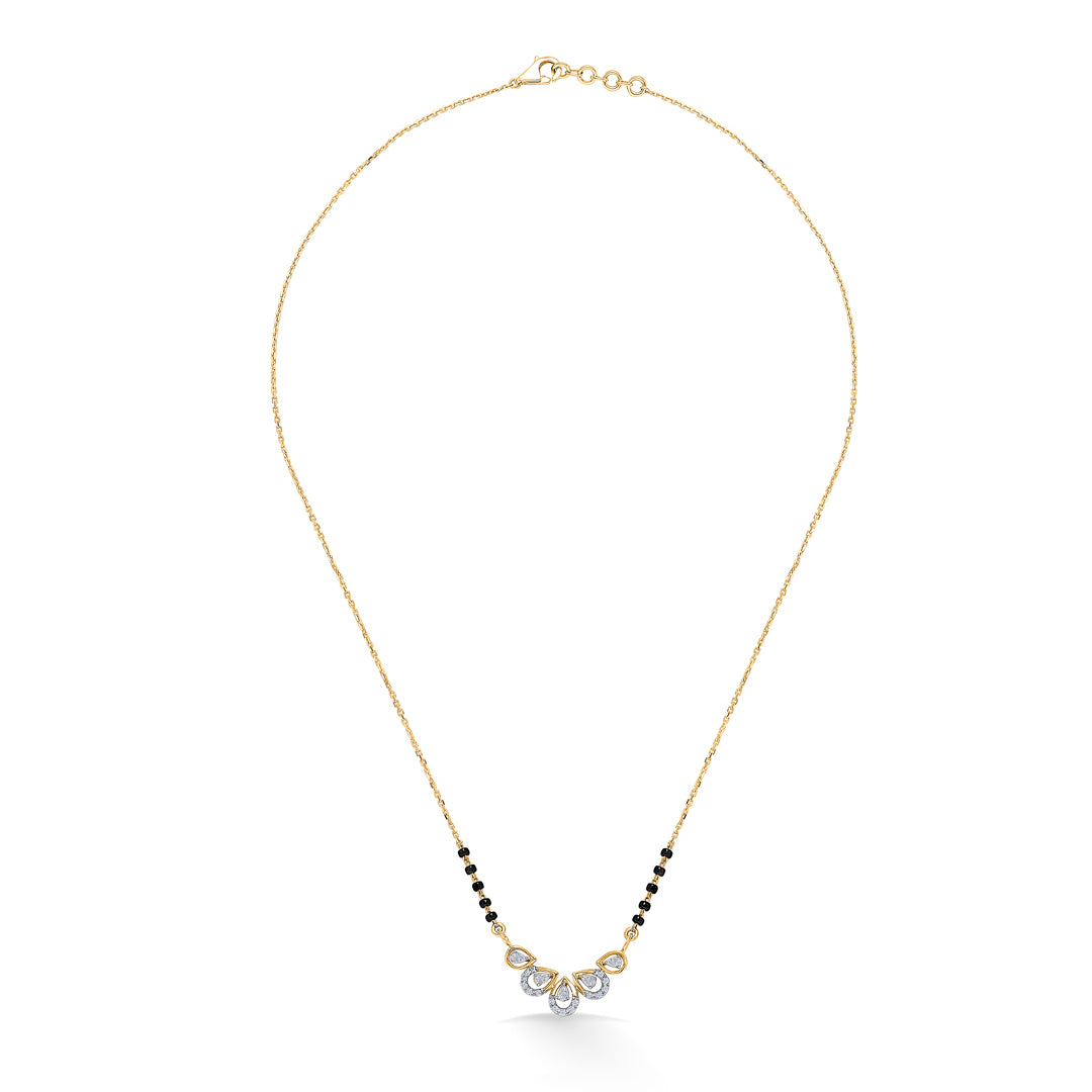 Petal Essence Gold & Diamond Modern Mangalsutra For Women