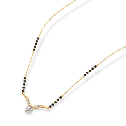 Floral Glow Gold & Diamond Modern Mangalsutra For Woman