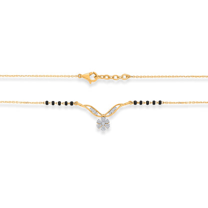 Floral Glow Gold & Diamond Modern Mangalsutra For Woman