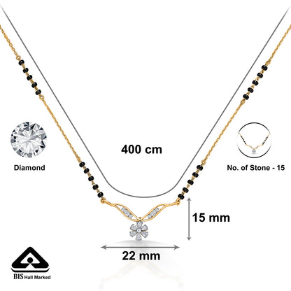 Floral Glow Gold & Diamond Modern Mangalsutra For Woman