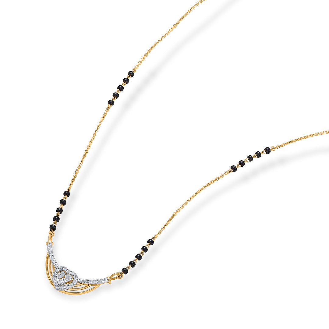 divine love gold & diamond modern mangalsutra for woman