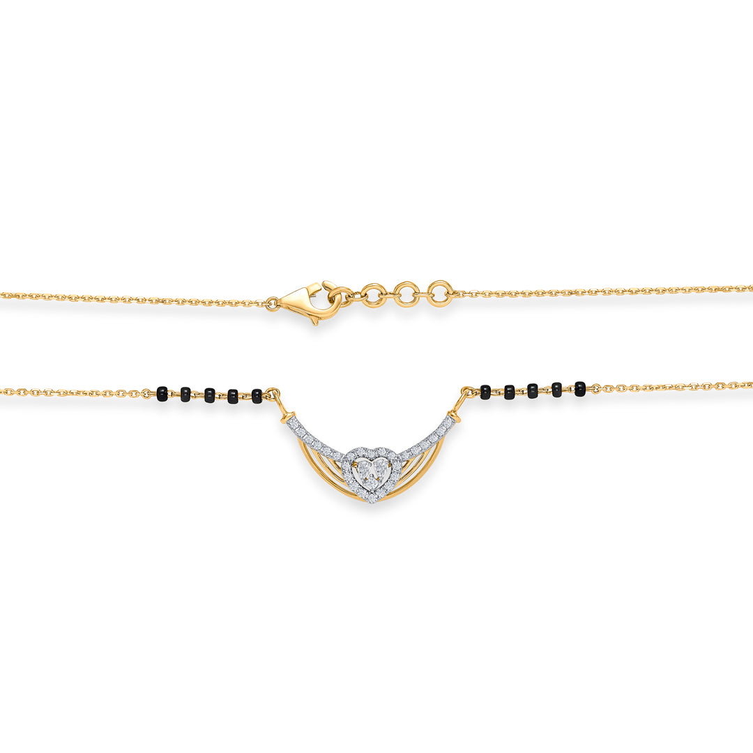 divine love gold & diamond modern mangalsutra for woman