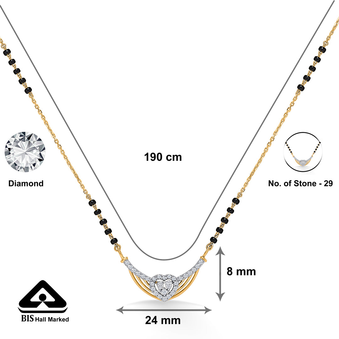 divine love gold & diamond modern mangalsutra for woman