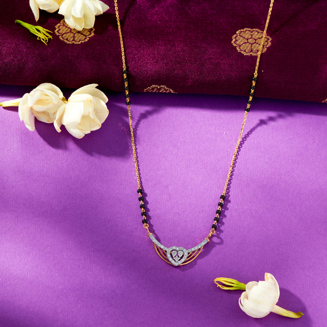 Divine Love Gold & Diamond Modern Mangalsutra For Women