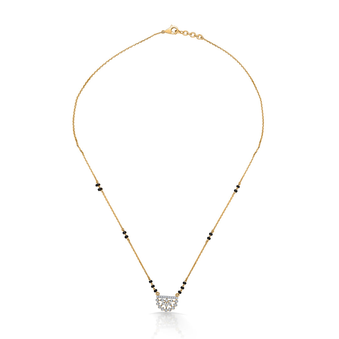 vibrant petals gold & diamond modern mangalsutra for woman