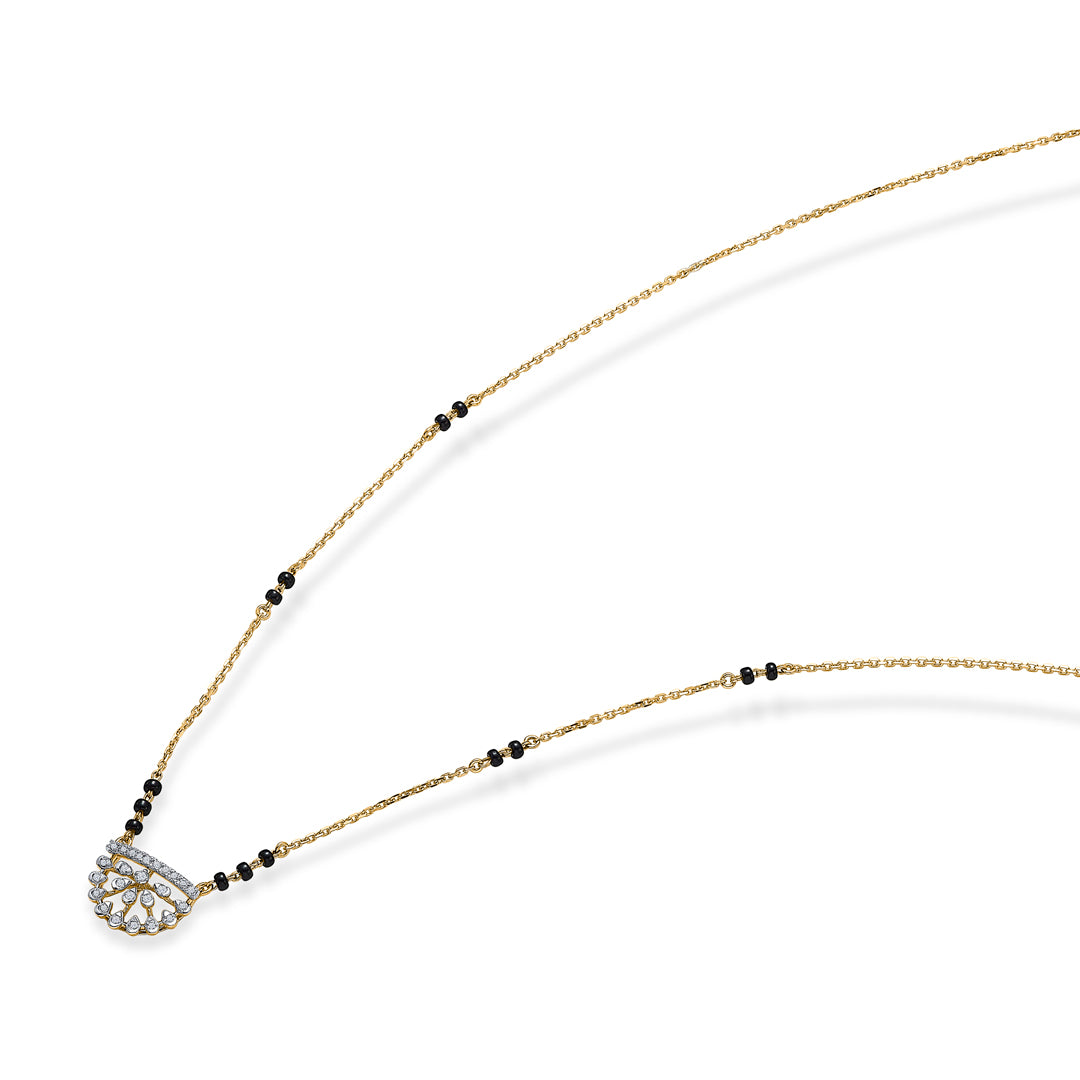 vibrant petals gold & diamond modern mangalsutra for woman