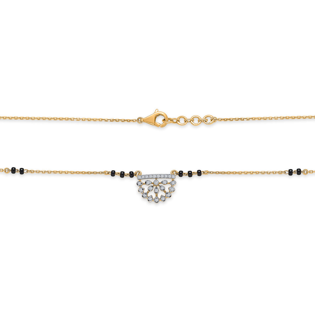 vibrant petals gold & diamond modern mangalsutra for woman