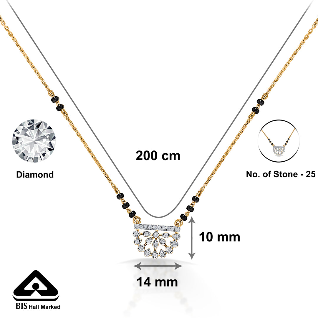 vibrant petals gold & diamond modern mangalsutra for woman