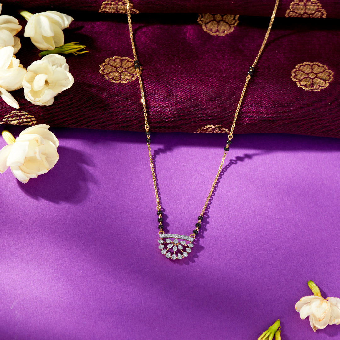 Vibrant Petals Gold & Diamond Modern Mangalsutra For Women
