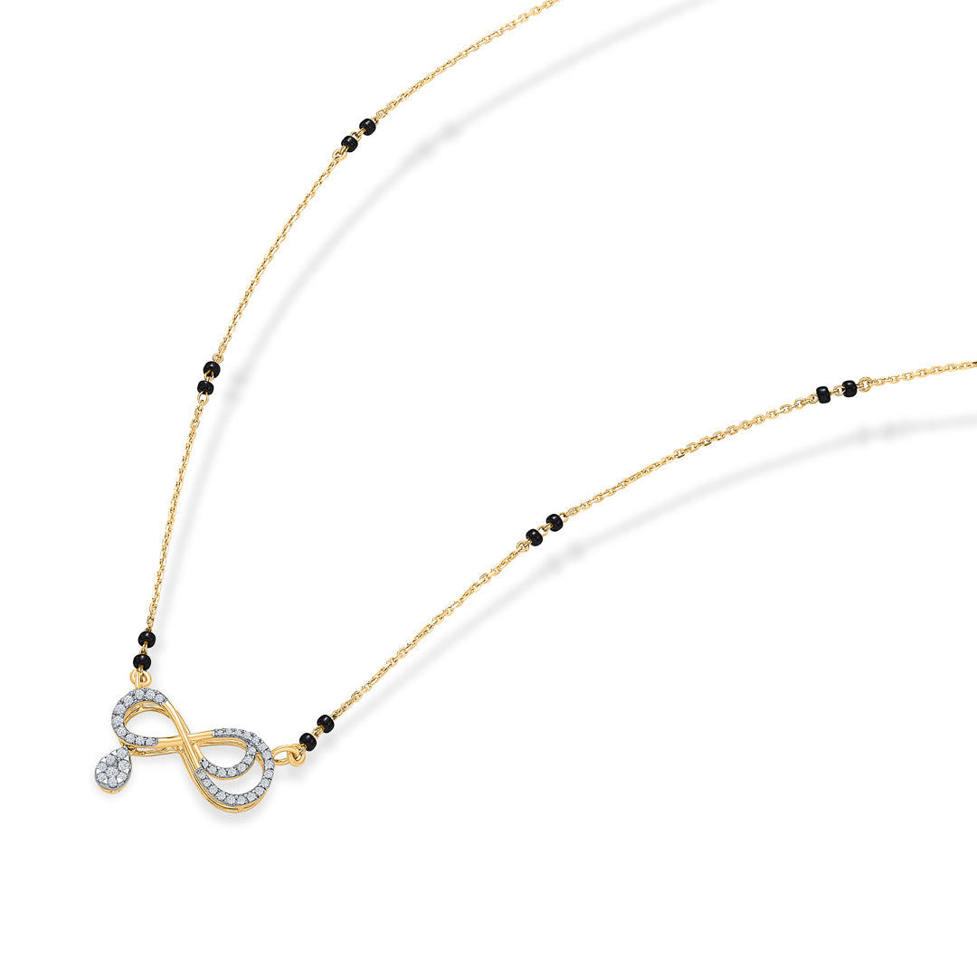 infinite bond gold & diamond modern mangalsutra for woman