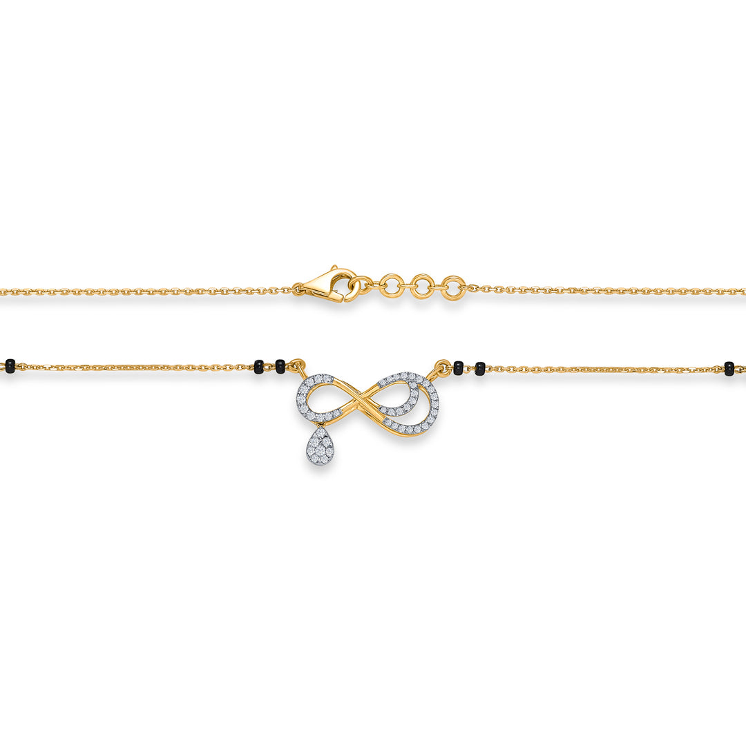 infinite bond gold & diamond modern mangalsutra for woman