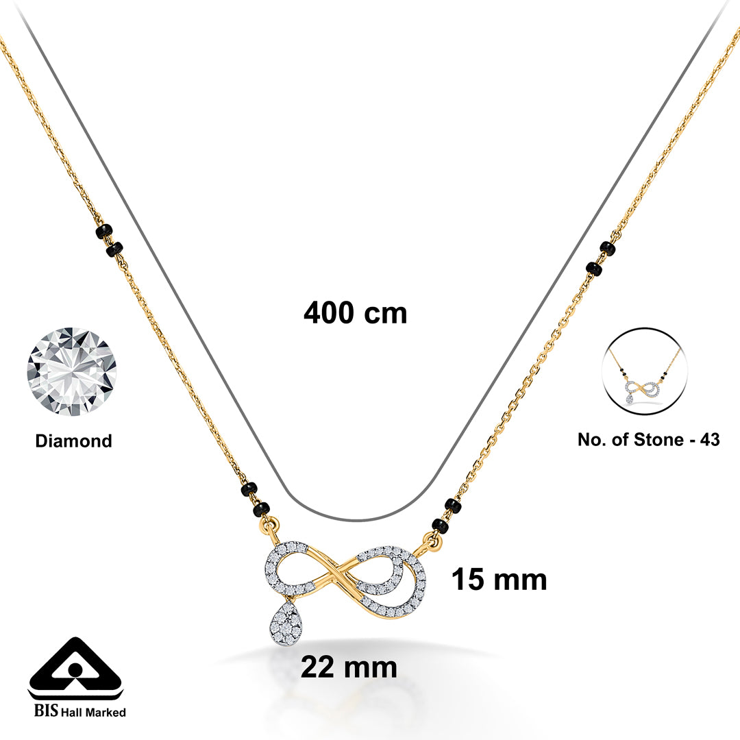 infinite bond gold & diamond modern mangalsutra for woman
