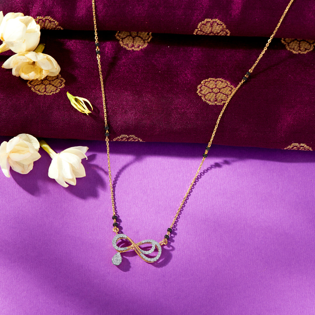 Infinite Bond Gold & Diamond Modern Mangalsutra For Women