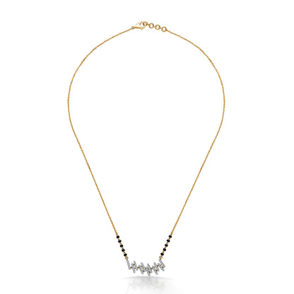 Crisp Elegance Gold & Diamond Modern Mangalsutra For Woman
