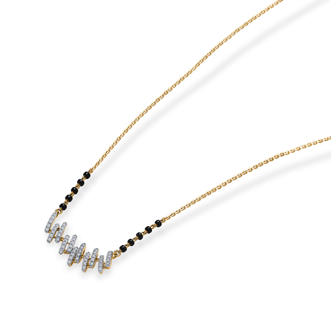 crisp elegance gold & diamond modern mangalsutra for woman