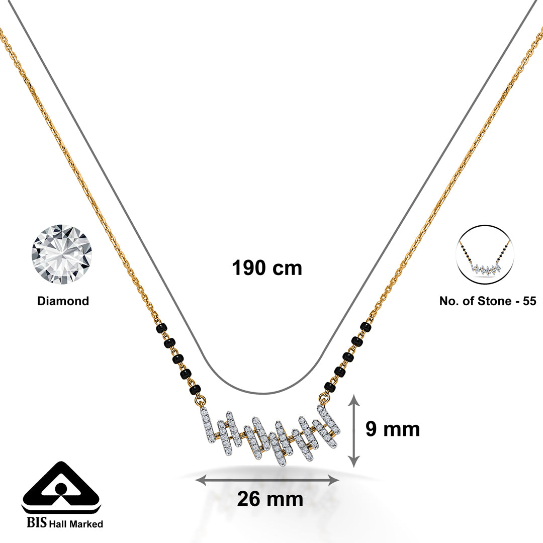 crisp elegance gold & diamond modern mangalsutra for woman